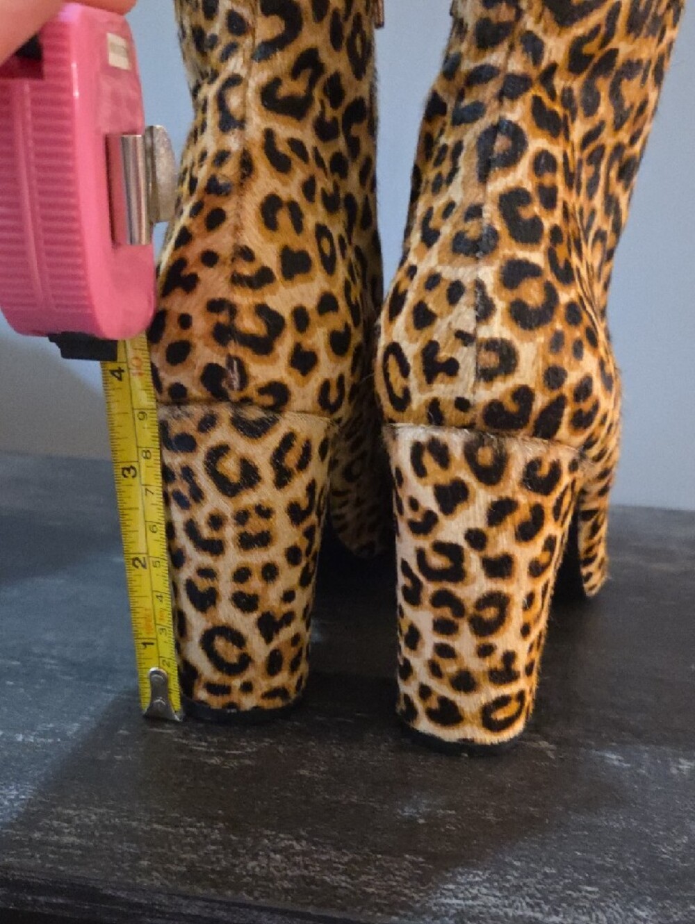 Steve Madden Leopard Print Ankle Boots with Block Heel - Brown - Picture 5 of 5